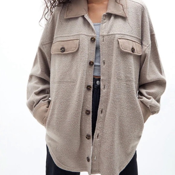 PacSun Jackets & Blazers - Pacsun Homecoming Button Down Shacket XS/S Taupe